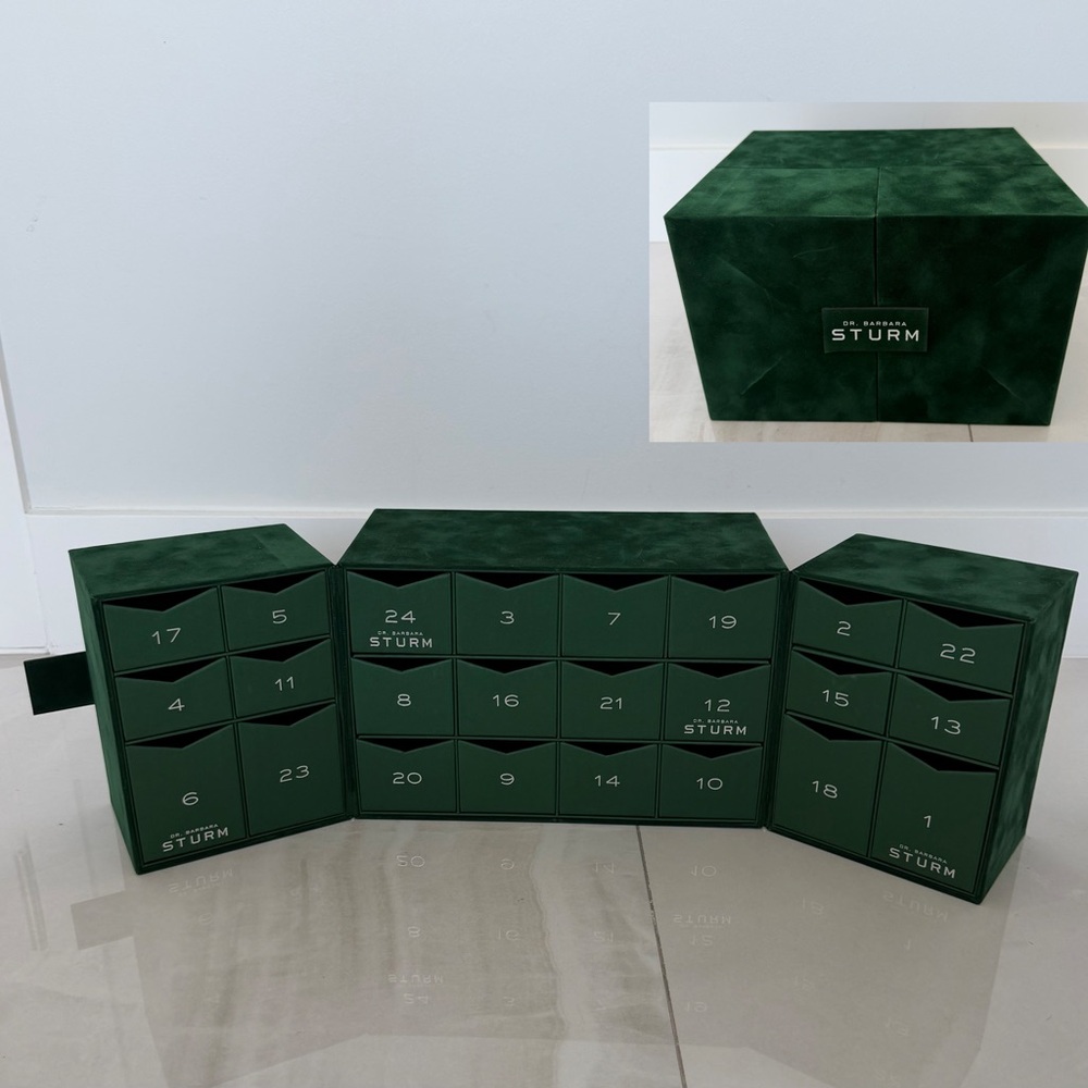 Fabulous Dr. Barbara Sturm Reusable Empty ‘25 Velvet Advent Calendar Storage Box